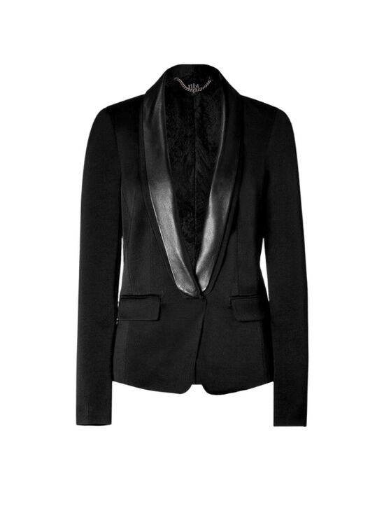 Tibi Jackets & Blazers - Tibi black tuxedo jacket Womens Size 8 leather lapels Formal New Years
